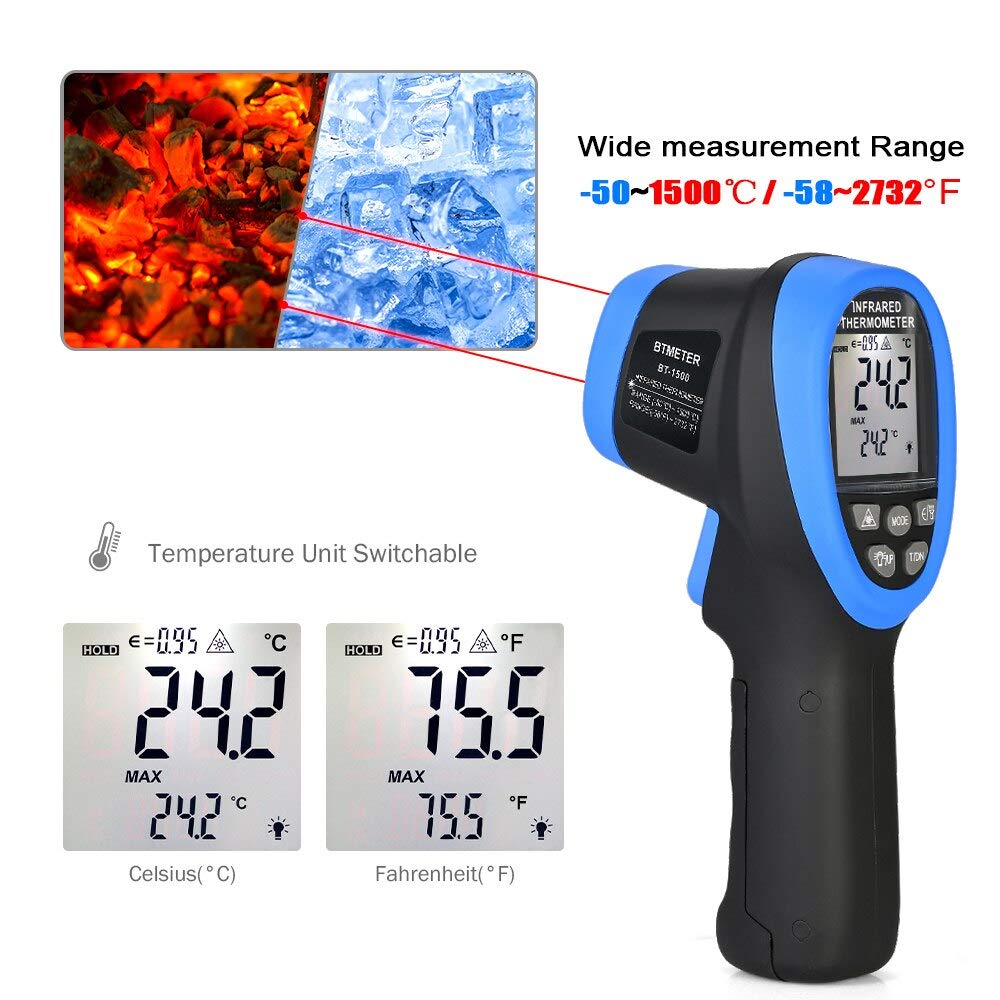 Industrial Laser Thermometer Gun - -50 ℃ a 1500 ℃ termometro