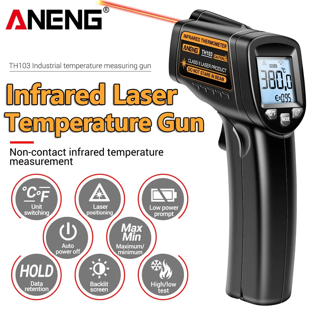 Industrial Laser Thermometer Gun - Termometro Laser a Infrarossi -20°C °