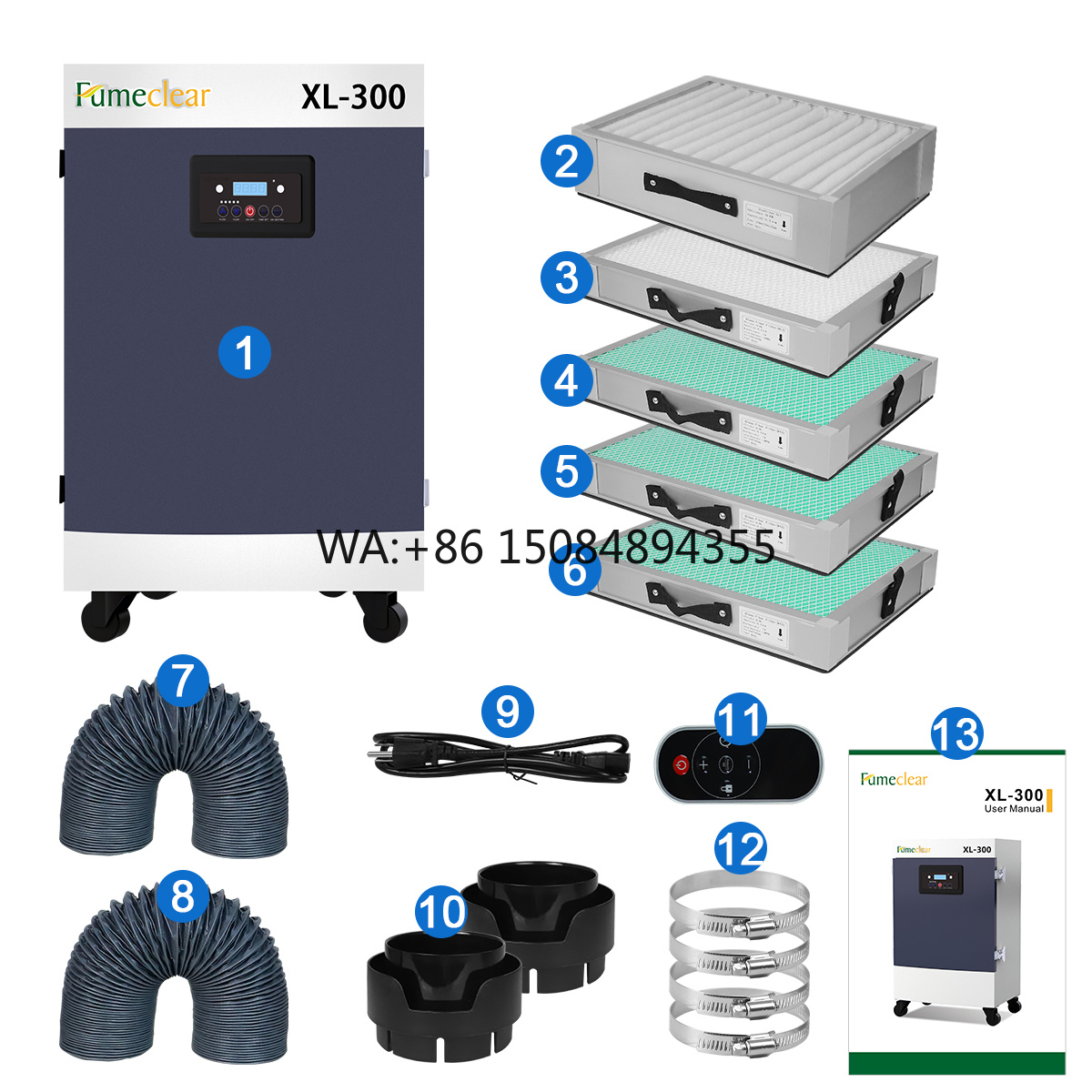 Co2 Laser Engraving Machine - Purificatore d'Aria H13 330W con 5