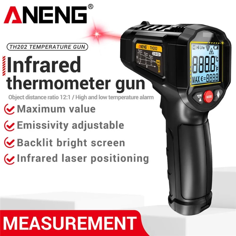 Industrial Laser Thermometer Gun - ANENG TH202 Termometri portatili industriali Test