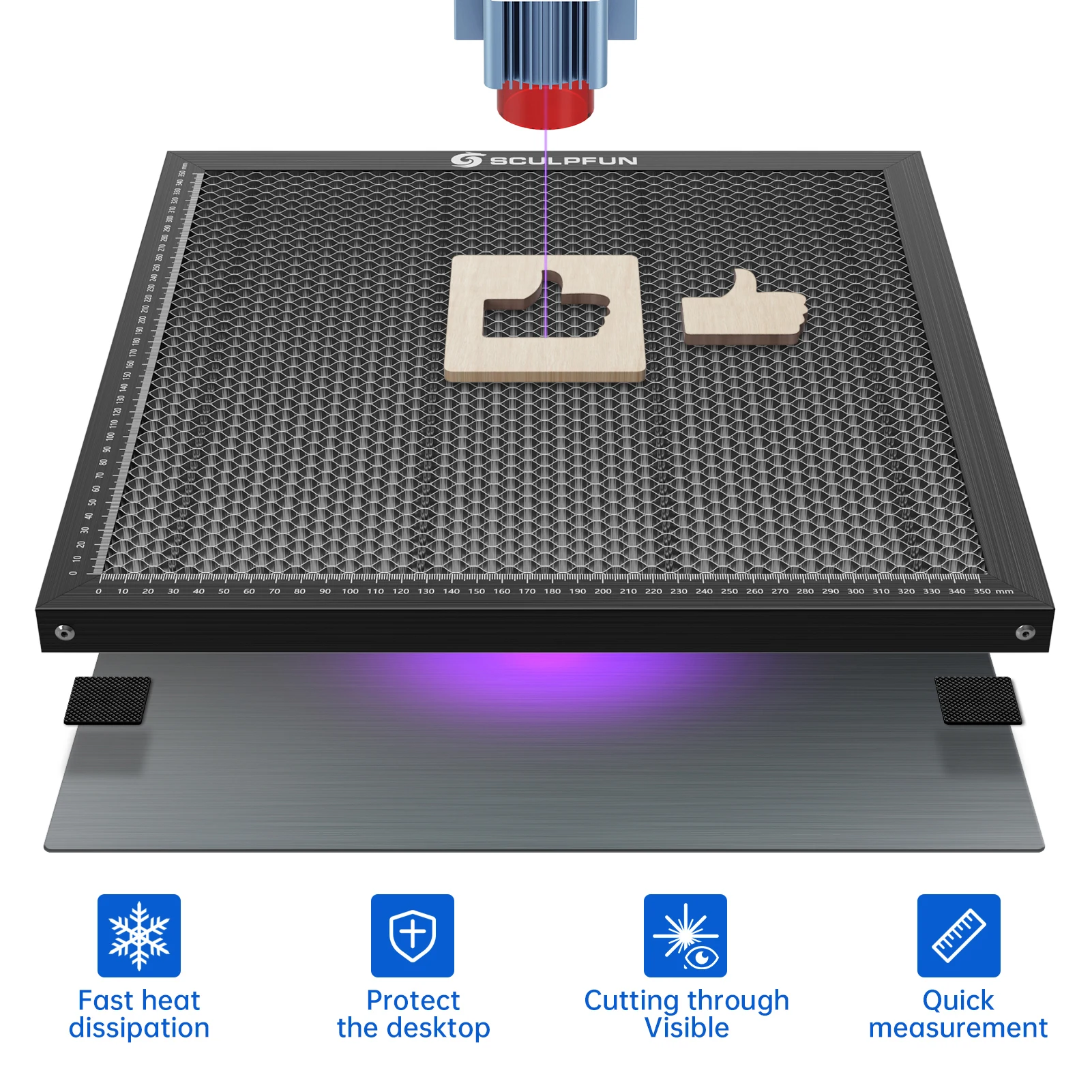 Co2 Laser Engraving Machine - Tavolo da lavoro a nido d'ape