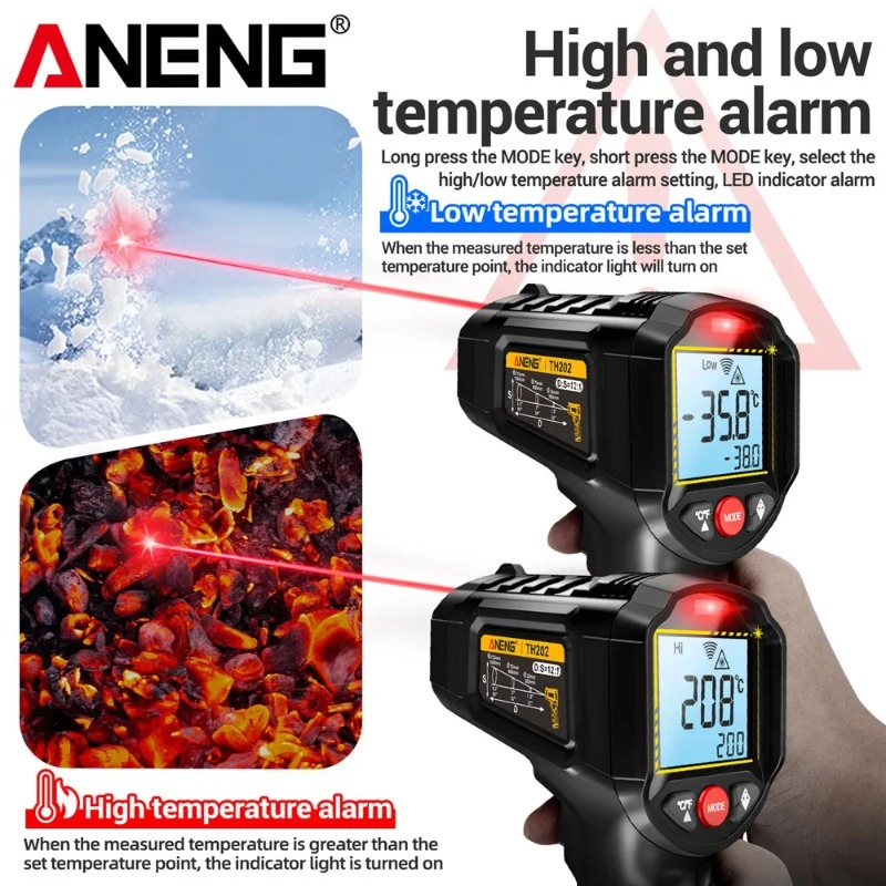 Industrial Laser Thermometer Gun - Termometro a Infrarossi Senza Contatto ANENG