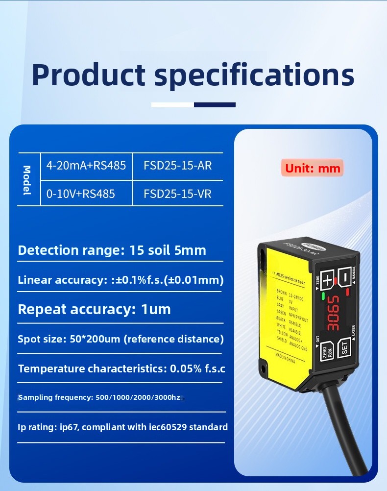 Sensore di spostamento laser a - Industrial Laser Displacement Sensor recensione e prezzo